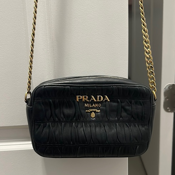 Prada Handbags - Prada Black Leather Crossbody Bag